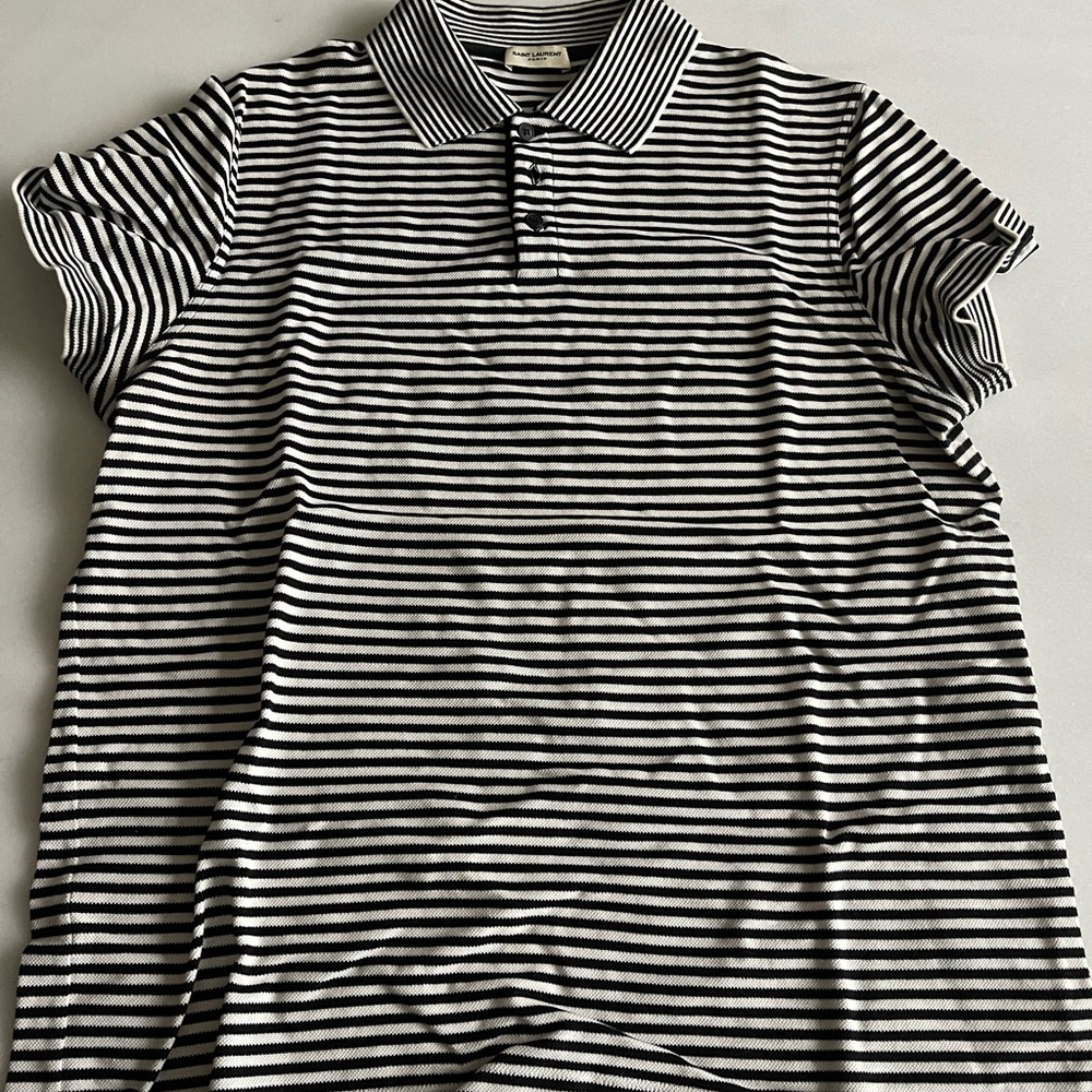 YSL men’s striped polo top